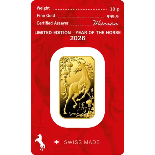 10g Heraeus Minted Gold Bar - Year of The Horse (2)