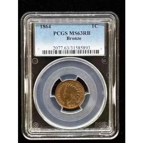 1864 1C Bronze, RB