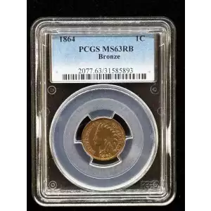 1864 1C Bronze, RB