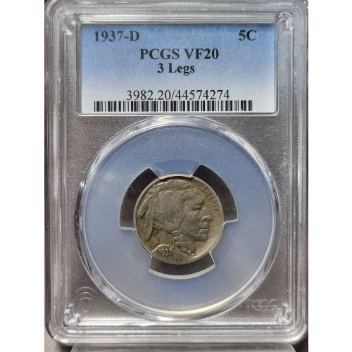 1937-D 5C 3 Legs