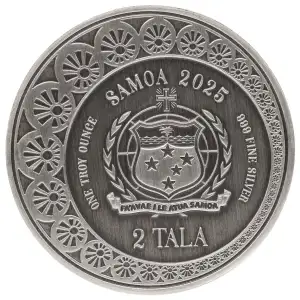 2025 1 oz Samoan - Mermaid & Pearl Antique Silver Coin (2)